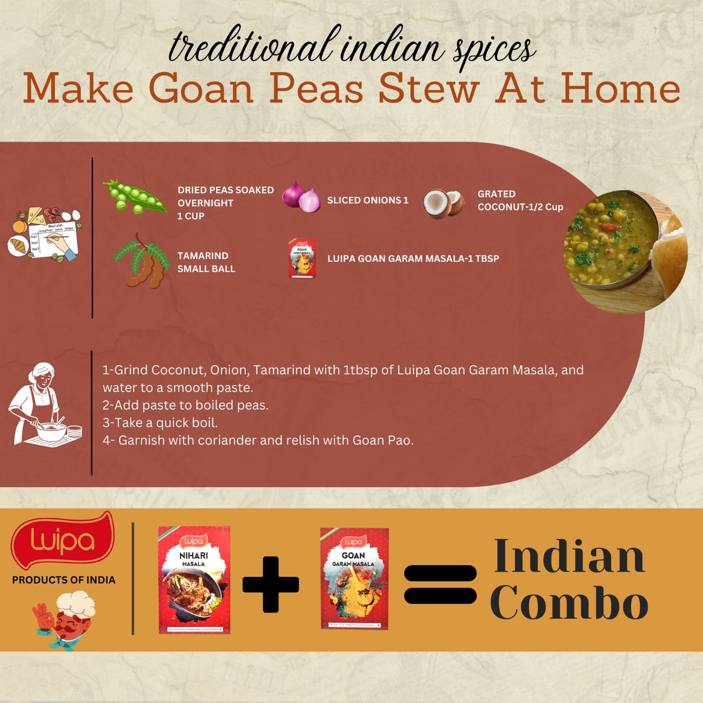 Luipa Goan Garam Masala, 100% Vegan, No MSG, No Preservatives, No Known Allergens 50g