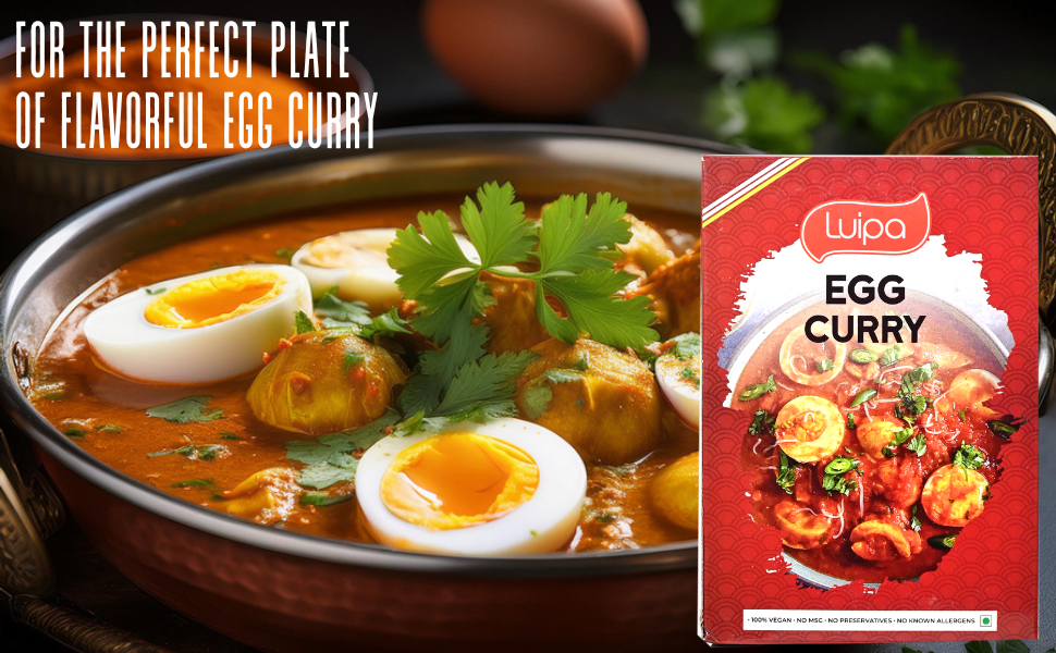 Luipa Egg Curry Masala, 100% Vegan, No MSG, No Preservatives, No Known Allergens 50g