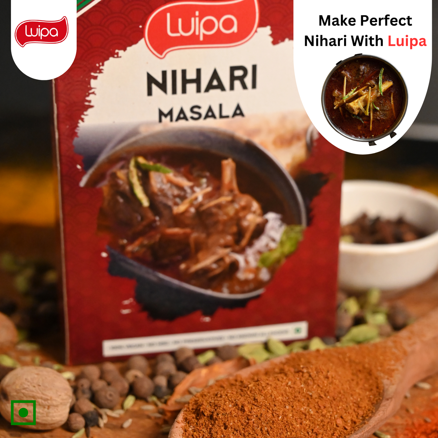 Luipa Nihari Masala, 100% Vegan, No MSG, No Preservatives, No Known Allergens 50g
