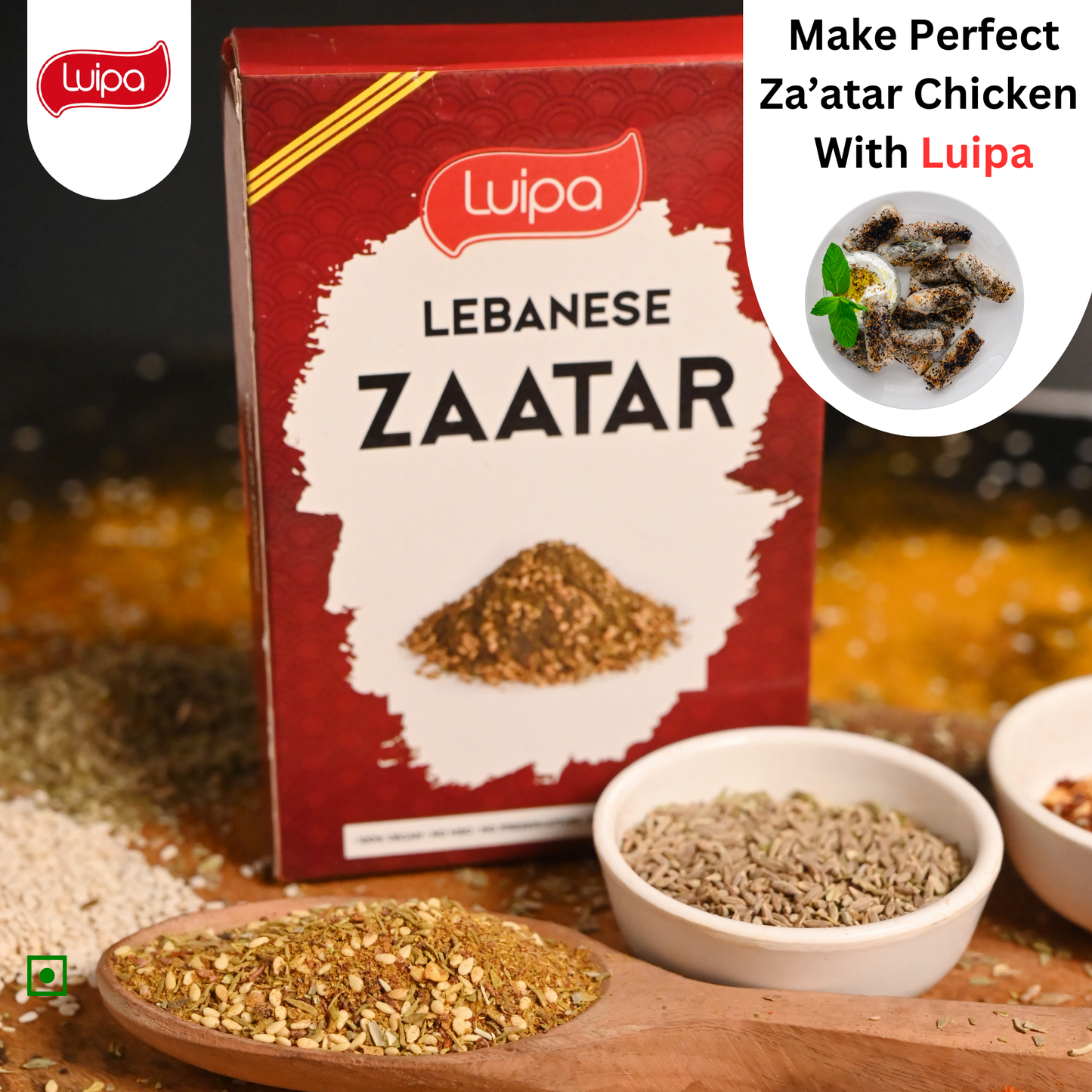 Luipa Lebanese Za'atar Powder Traditional Middle Eastern Spice Blend, Za'atar Powder, Zaatar Seasoning,Mediterranean Zaatar Spice Mix Powder 50g