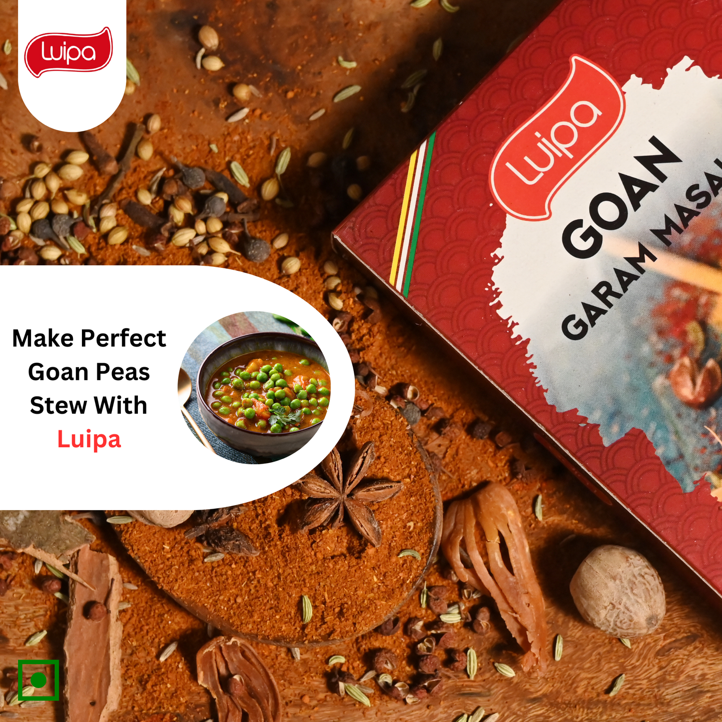 Luipa Goan Garam Masala, 100% Vegan, No MSG, No Preservatives, No Known Allergens 50g