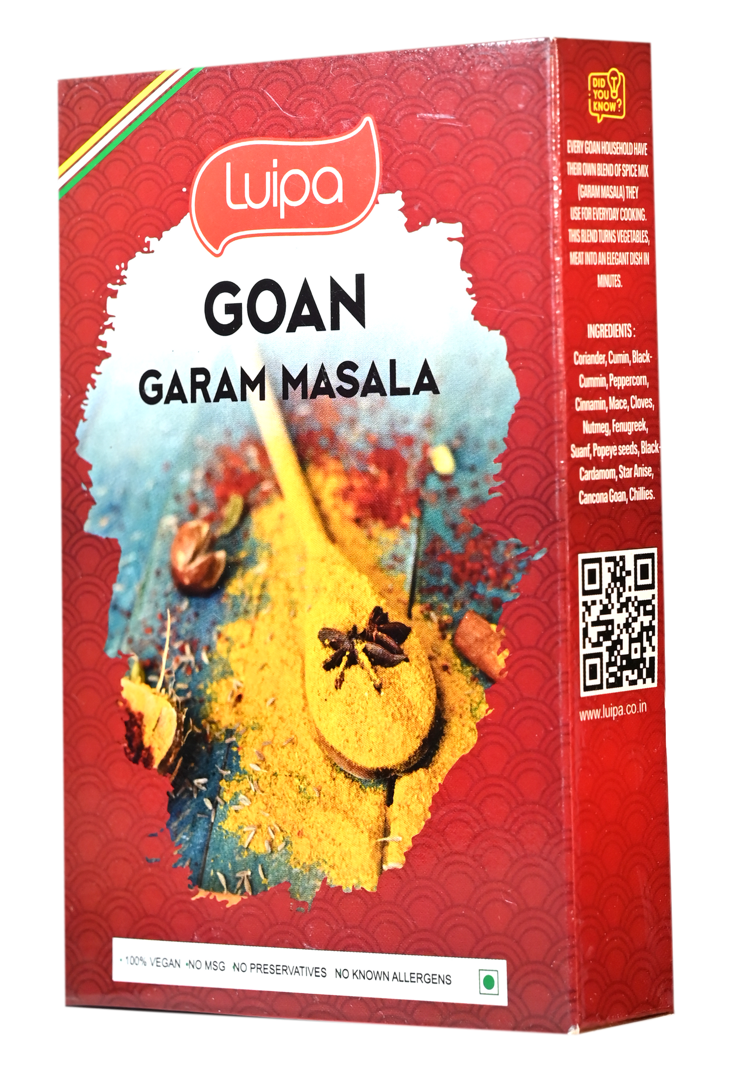 Luipa Goan Garam Masala, 100% Vegan, No MSG, No Preservatives, No Known Allergens 50g